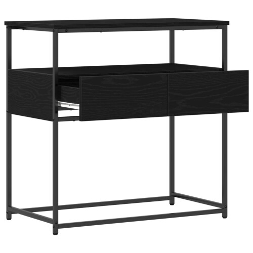 Berkfield Console Table Black Oak 75 x 40 x 75 cm Engineered Wood 1