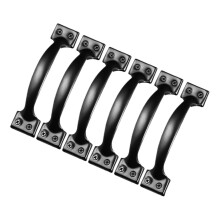 6Pcs Vintage Brass Cabinet Knobs and Drawer Pull Handles, Durable Solid Construction, Decorative Design for Dressers and Wardrobes