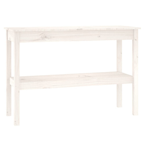 Berkfield Console Table White 110x40x75 cm Solid Wood Pine 1