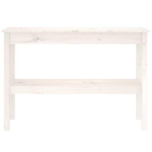 Berkfield Console Table White 110x40x75 cm Solid Wood Pine 2