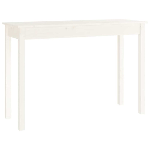 Berkfield Console Table White 110x40x75 cm Solid Wood Pine 1