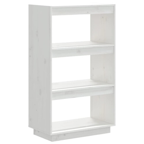 Berkfield Book Cabinet/Room Divider White 60x35x103 cm Solid Wood Pine 1