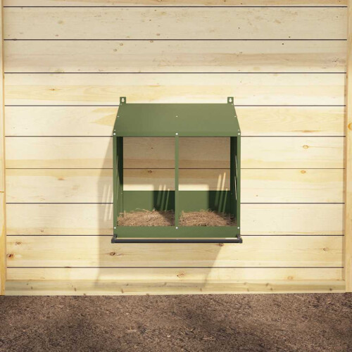 Berkfield Chicken Nesting Box with 2 Compartments Olive Green Metal 2