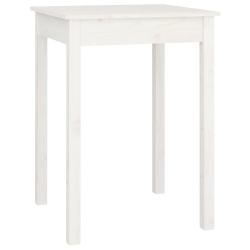 Berkfield Dining Table White 55x55x75 cm Solid Wood Pine 1