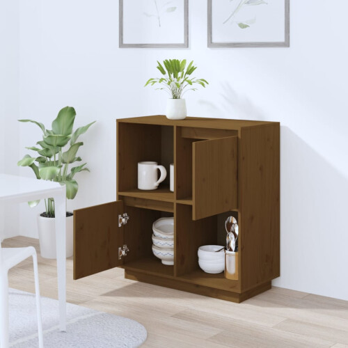 Berkfield Sideboard Honey Brown 74x35x80 cm Solid Wood Pine 2