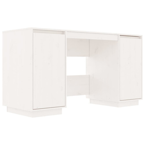 Berkfield Desk White 140x50x75 cm Solid Wood Pine 1