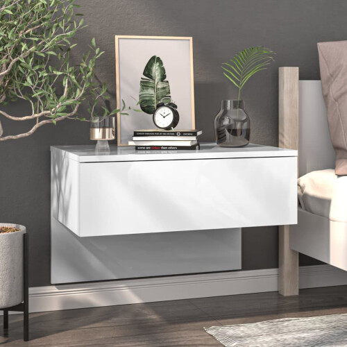 Berkfield Wall-mounted Bedside Cabinets 2 pcs High Gloss White 2