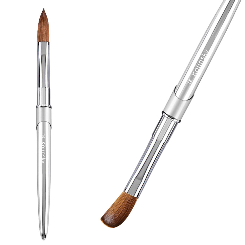 Kolinsky Acrylic Nail Brush Size 16, 100% Kolinsky Hair for Precise Acrylic Application and Nail Extensions