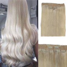 Remy Human Halo Hair Extensions 14 Inch Blonde Color 60 Clip In Set Brazilian Human Hair 100g Natural Volume Boost