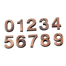 Modern House Numbers Set 10pcs Cast Design Easy Stick Installation for Clear Door Address Display