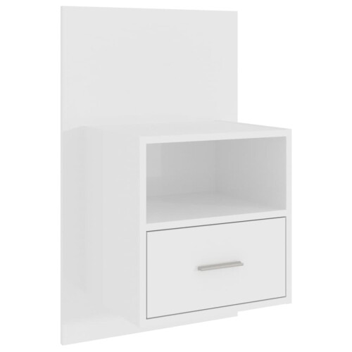 Berkfield Wall-mounted Bedside Cabinet High Gloss White 1