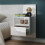 Berkfield Wall-mounted Bedside Cabinet High Gloss White 3