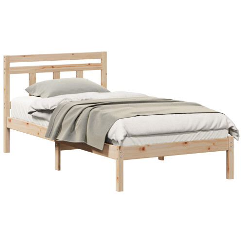 Berkfield Bed Frame Brown 75 x 190 cm Solid Pine Wood 1