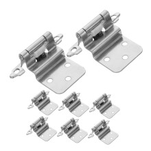 8Pcs Self Closing Cabinet Hinges Brushed Nickel Quiet Flush Mount for Kitchen Bathroom