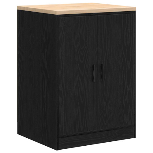 Berkfield Garage Storage Cabinet Black 60x51x85 cm Solid Wood Pine 1