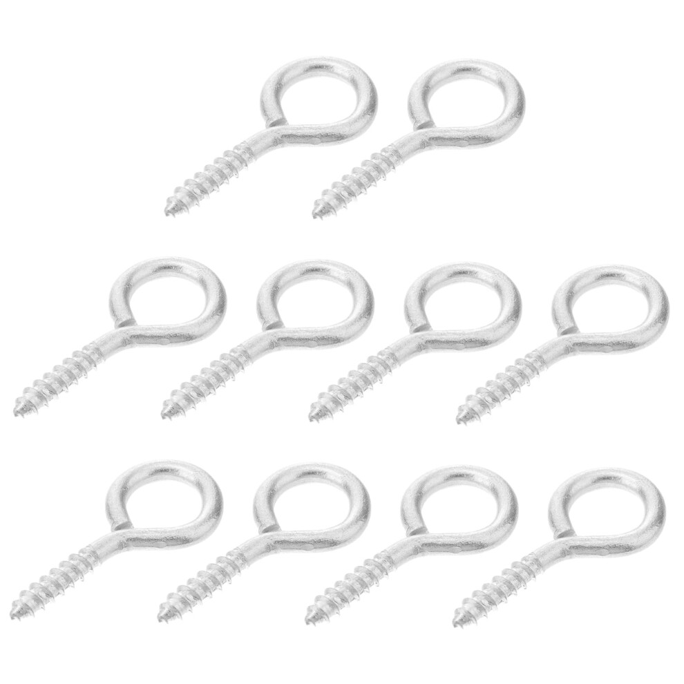 10Pcs Heavy Duty Self Tapping Eye Bolts For Wood And Metal Screw Hooks Weather Resistant For Hanging Lights 9045646606699