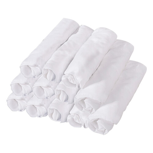 DOLITY Lot de 12 housses d'appui-tête de table blanches 1