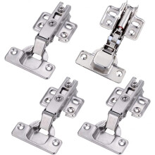 4Pcs Soft Close Cabinet Hinges Stainless Steel Hydraulic Design for Kitchen Cabinets Full and Embedded Fit