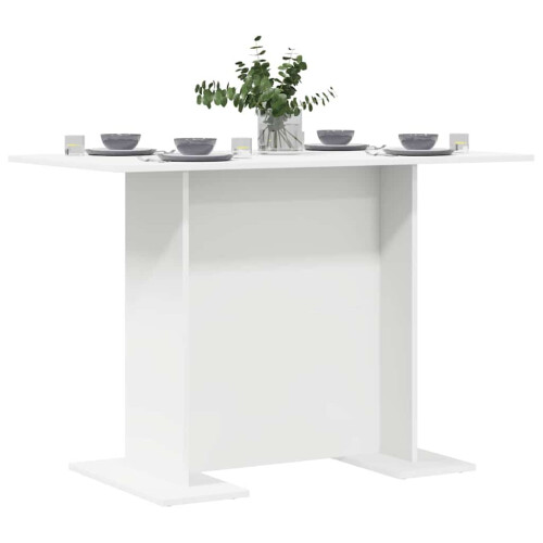 Berkfield Dining Table White 110 x 60 x 75 cm Engineered Wood 2