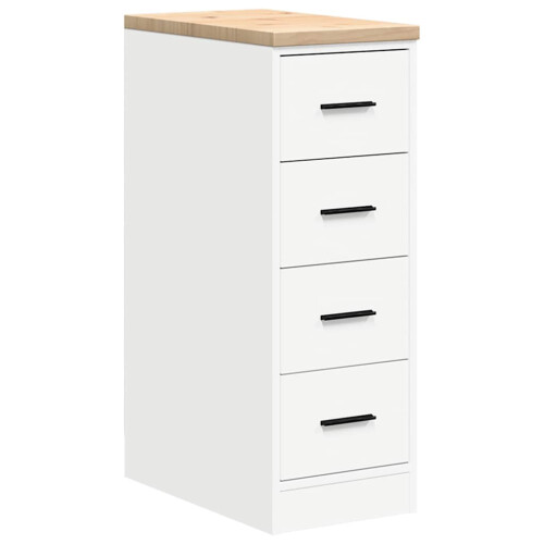 Berkfield Garage Storage Cabinet White 30x51x85 cm Solid Wood Pine 1