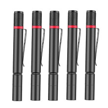 LED Pen Flashlight Pocket Torch 3 Modes Mini Aluminum Alloy Light for Inspection and Everyday Carry (3 Pack)