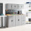 Berkfield Garage Wall Cabinets 2 pcs Grey Sonoma Engineered Wood 4