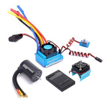 Brushless ESC 120A Waterproof Combo 3900KV Motor Set for 1/10 RC Car with Programming Card