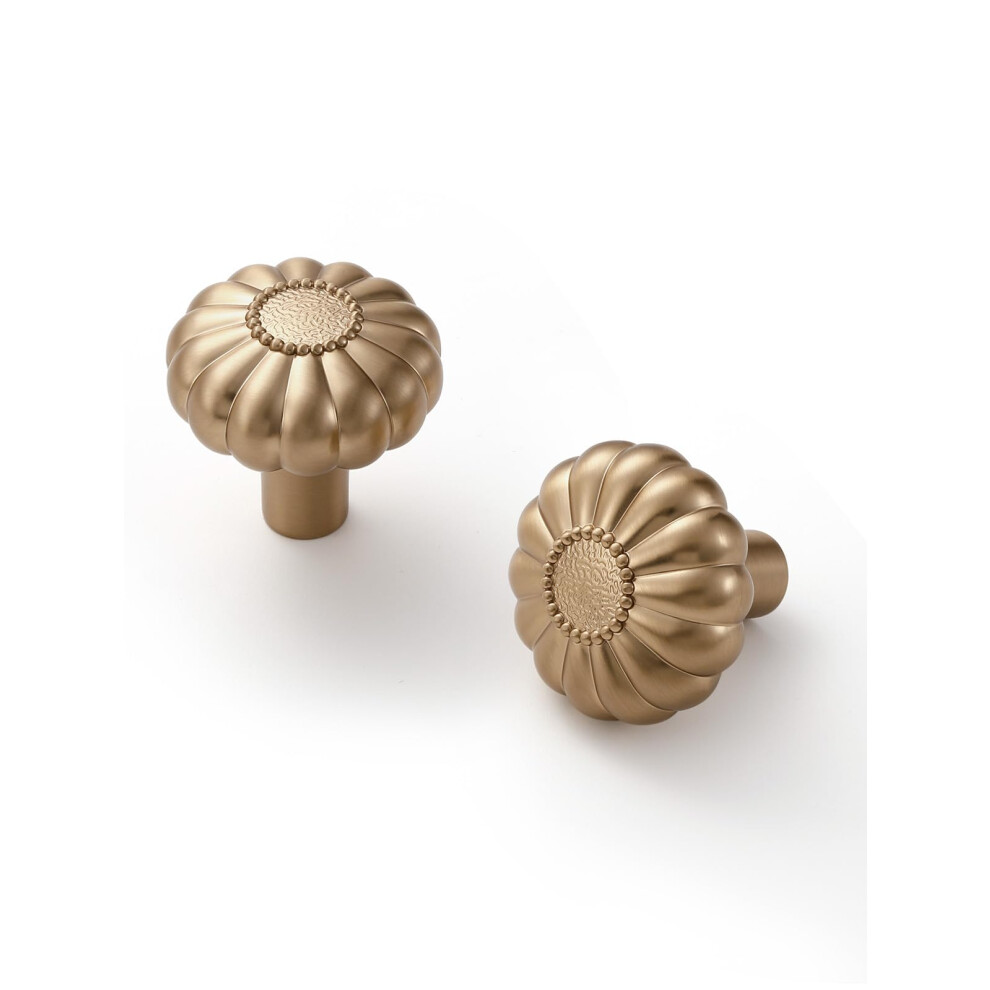 Champagne Bronze Cabinet Knobs Set Of 2, Solid Zinc Alloy Drawer Pulls For Kitchen Cabinets And Dresser 9045646607214