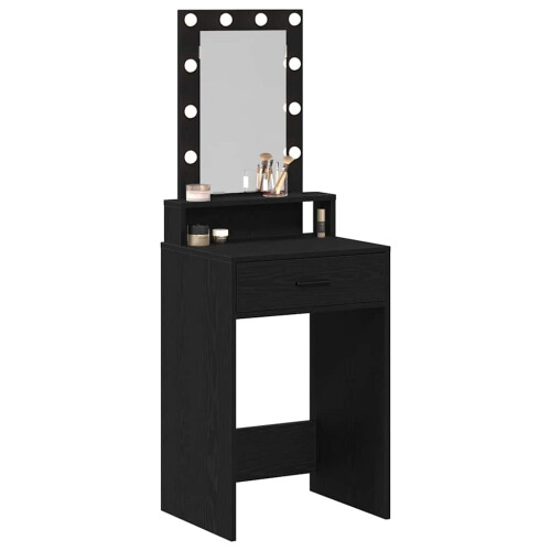 Berkfield Dressing Table Black 50 x 41 x 140 cm Engineered Wood 2
