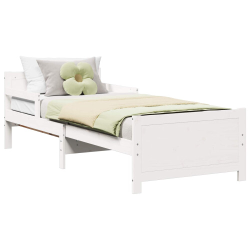 Berkfield Bed Frame with Headboard White 80 x 200 cm Engineered Wood 1