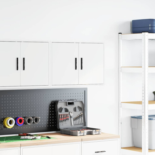 Berkfield Garage Wall Cabinet White Engineered Wood 2