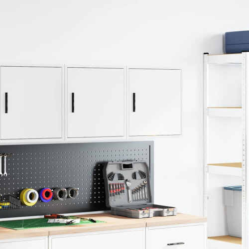 Berkfield Garage Wall Cabinets 2 pcs White Engineered Wood 2