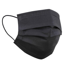 Black Disposable Face Masks 50 Pack, ThreeLayer Filtration with Comfortable Earloop Fit for Adults Dust Protection