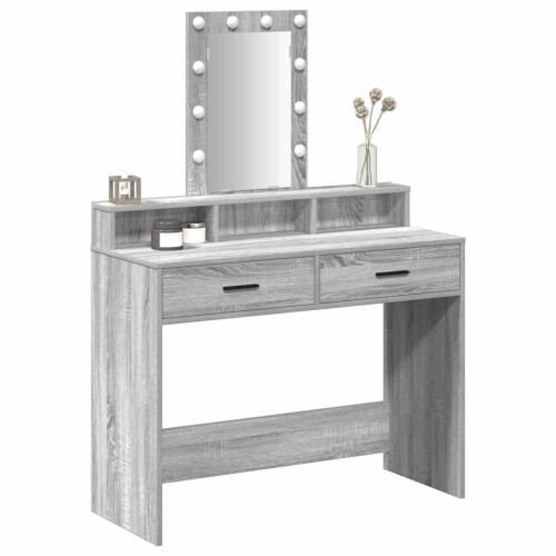 Berkfield Dressing Table Grey 100 x 41 x 140 cm Engineered Wood 2