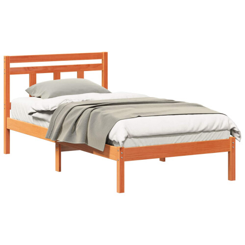 Berkfield Bed Frame Brown 90 x 190 cm Solid Pine Wood 1