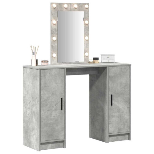 Berkfield Dressing Table Light Grey 102 x 33 x 135 cm Engineered Wood 2