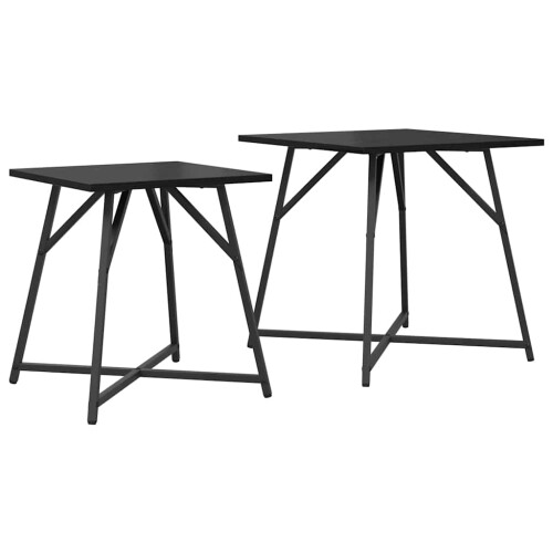 Berkfield Side Table Set 2 pcs Black Oak 1