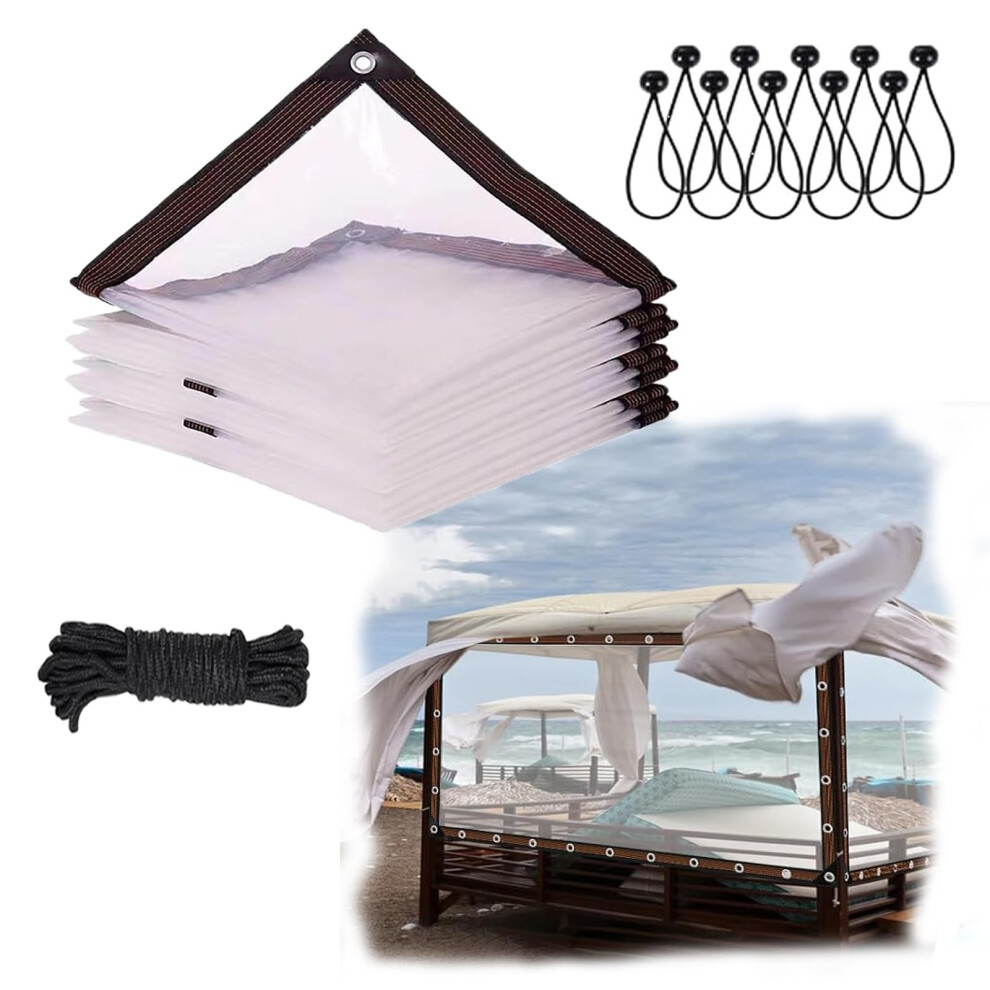 Clear Tarp 3X10 Ft Waterproof Heavy Duty Pvc Tarpaulin With Grommets For Greenhouse Or Patio Cover 9045646607702
