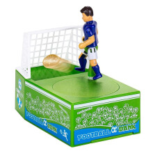 Electric Coin Bank with Motorized Kicking Action, Soccer Player Piggy Bank for Kids, Green Football Money Box