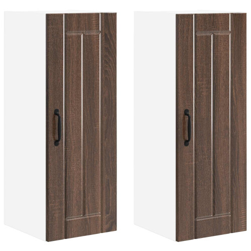 Berkfield Dishwasher Panel Lucca 2 pcs Brown Oak 30 x 31 x 80 cm 1