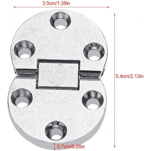 2Pcs Zinc Alloy Folding Table Hinge, SelfSupporting Drop Leaf Flap, Durable Oval Hardware 2