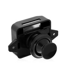 Keyless Gate Latch Lock 26mm Push Button Black RV Camper Drawer Cabinet Door Lock Corrosion‑Resistant Secure Design 1Pcs