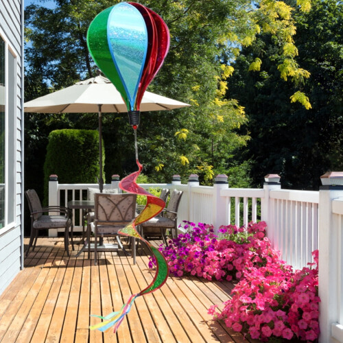 Rainbow Windsock Hot Air Balloon Outdoor Wind Spinner 2
