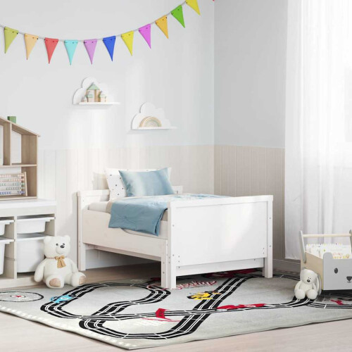 Berkfield Bed Frame with Headboard White 80 x 200 cm Engineered Wood 2