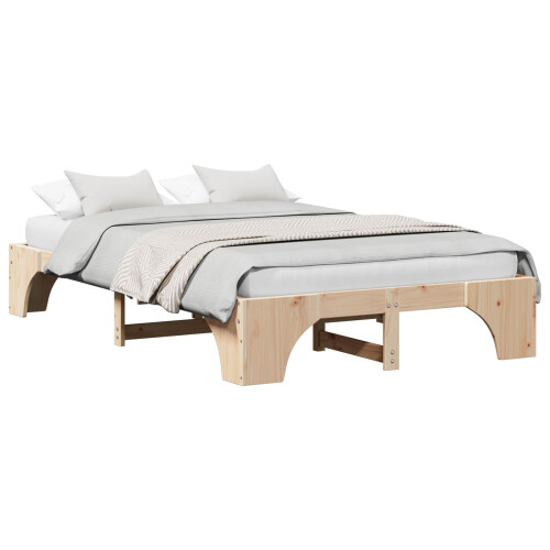 Berkfield Bed Frame Natural 135 x 190 cm Solid Pine Wood 1