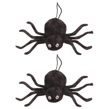 2Pcs Halloween Hanging Spiders Realistic Hairy Design for Haunted House Indoor Outdoor Decor