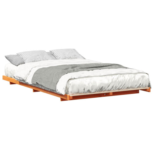 Berkfield Bed Frame Wax Brown 135 x 190 cm Solid Pine Wood 1