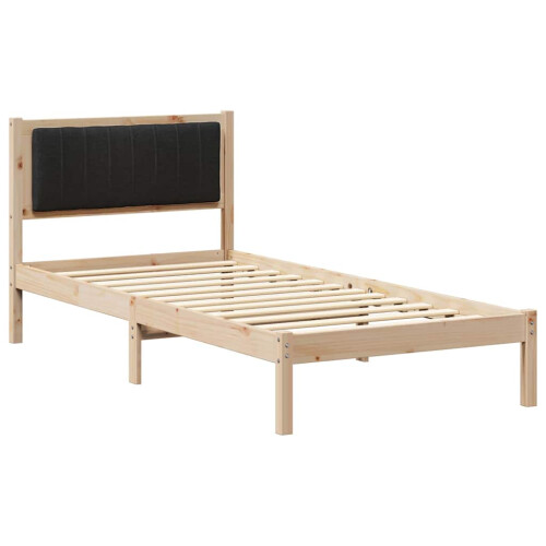 Berkfield Bed Frame with Upholstered Headboard Black 90 x 190 cm 1