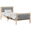 Berkfield Bed Frame with Headboard Light Grey 90 x 200 cm Solid Pine Wood 3