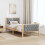 Berkfield Bed Frame with Headboard Light Grey 90 x 200 cm Solid Pine Wood 4